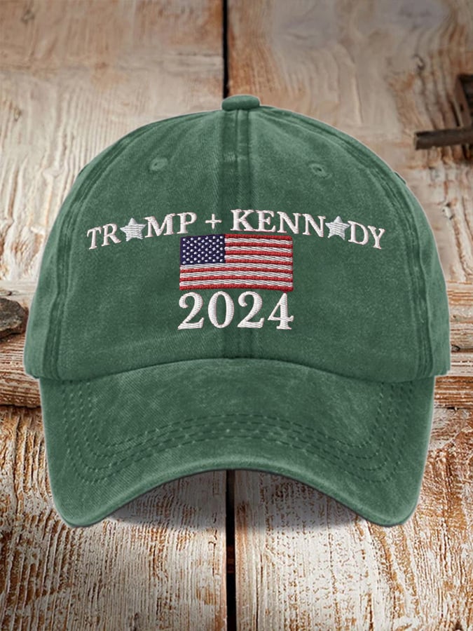 Unisex Distressed Washed Cotton Hot Spot Election Print Hat