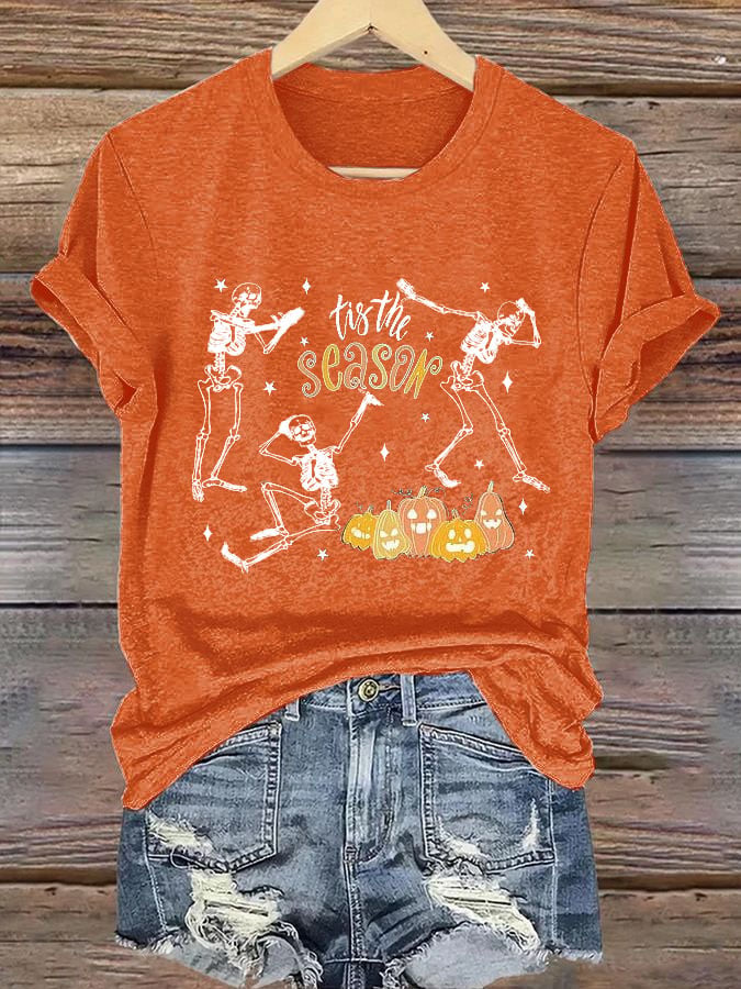 Women's Halloween Printed Casual T-Shirt