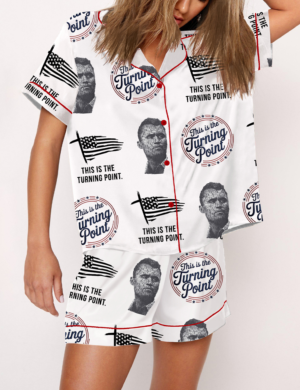 Women's Great American This Is Turning Point USA Freedom Satin Pajama Set