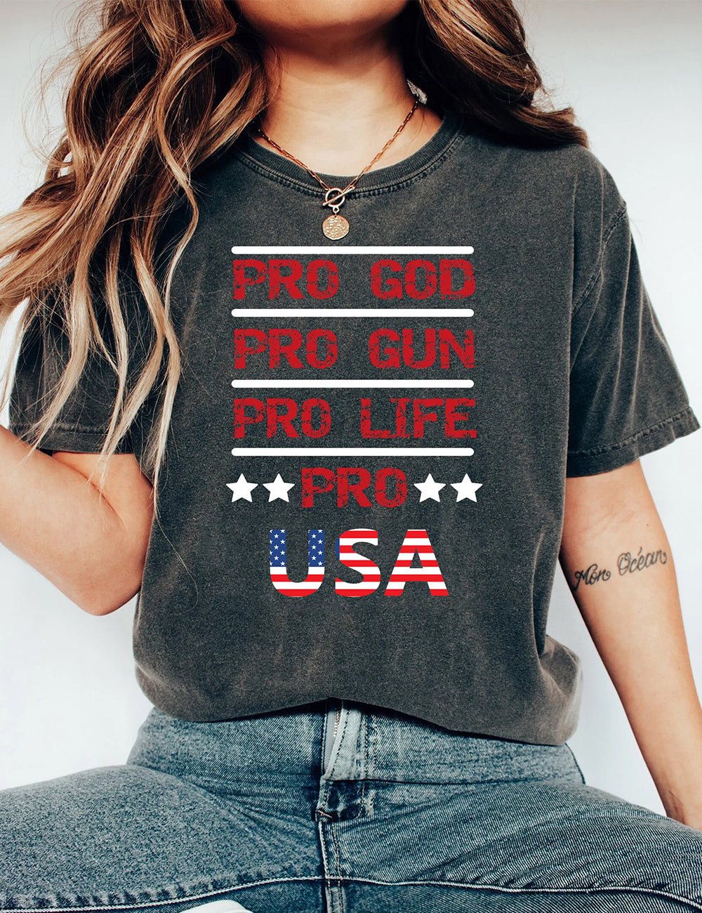 Pro God Pro Life Pro USA Tee