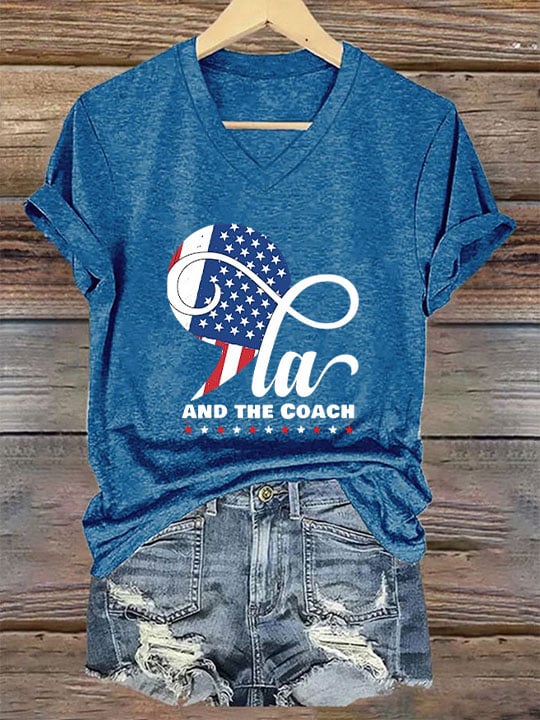 Women's La And The Coach Print T-Shirt