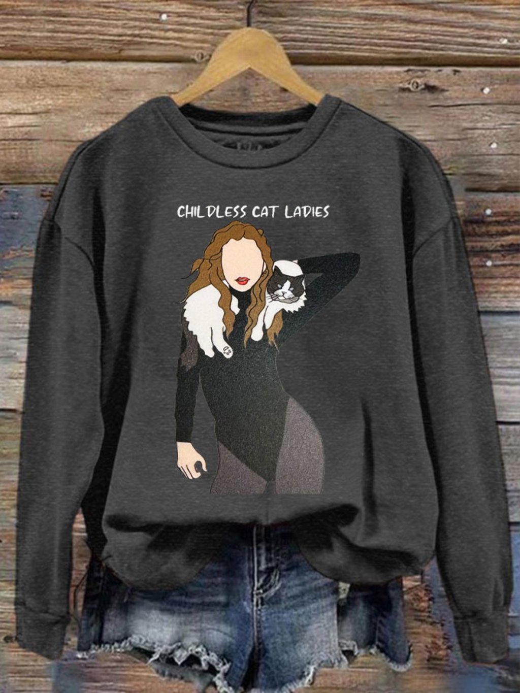 Women's Childless Cat Ladies Printed Sweatshirt