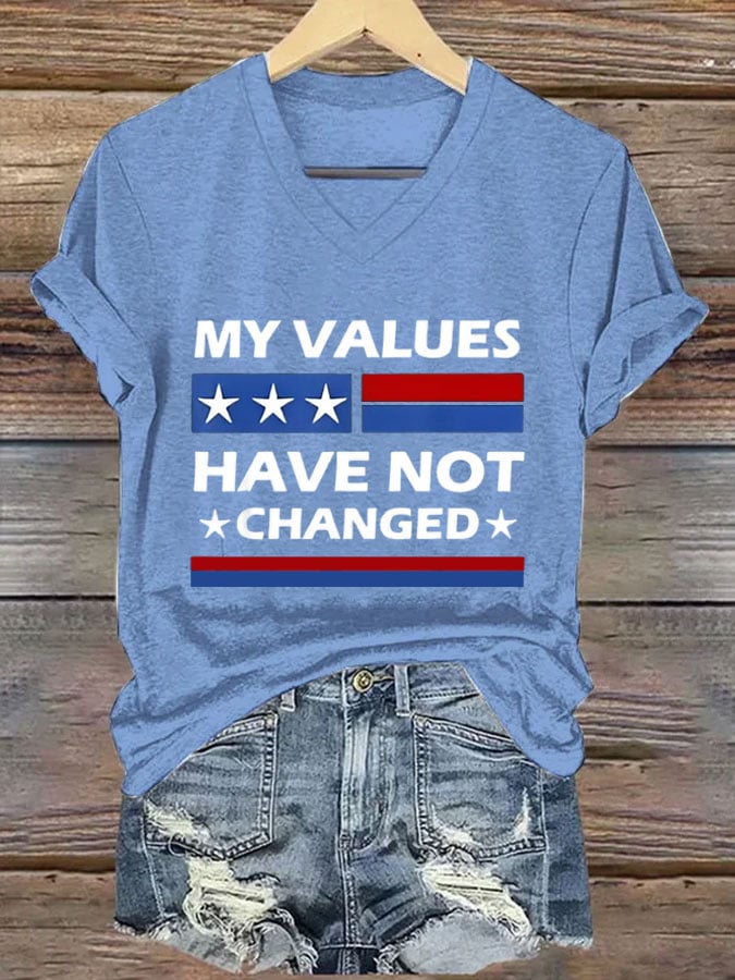 Women's My Values Have Not Changed Print Casual T-Shirt