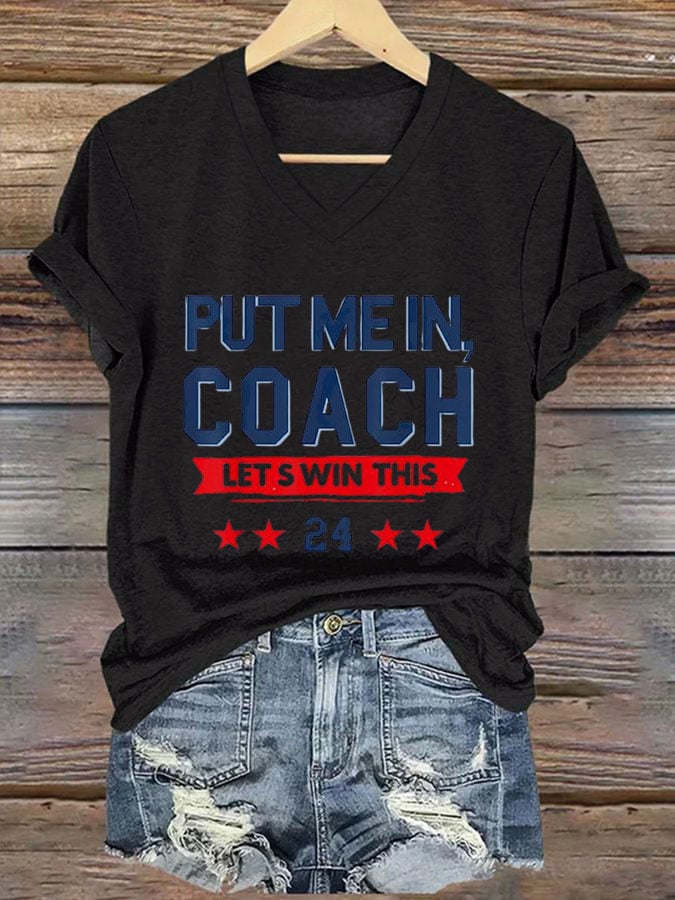 Women's Put Me In Coach Let‘s’ Win This Print Casual T-Shirt