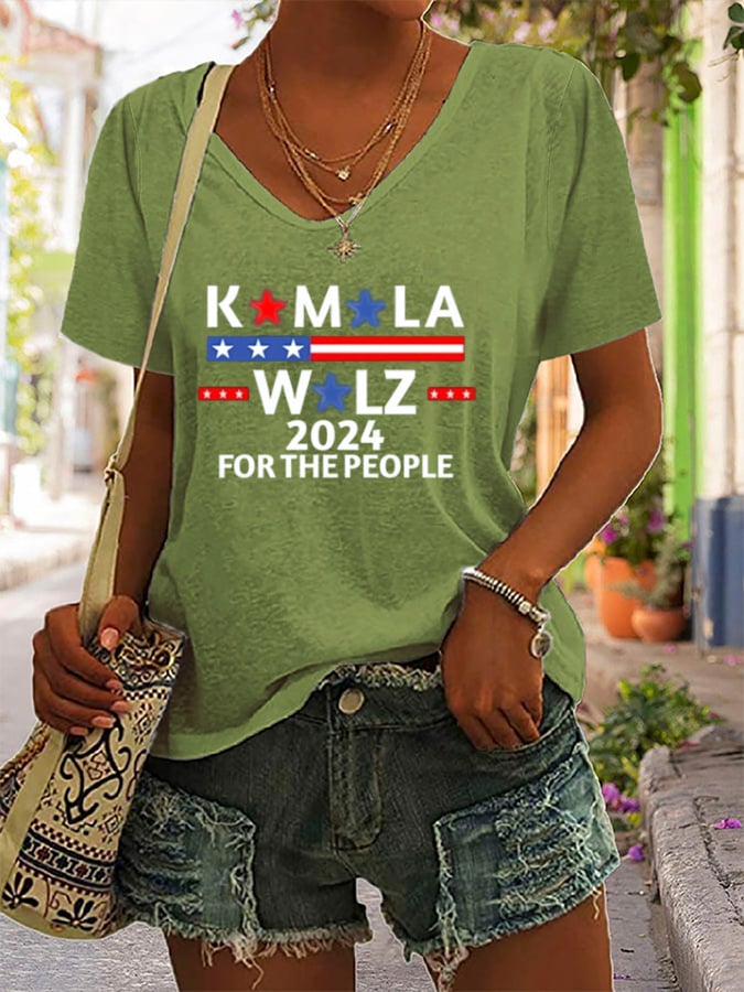 Women's La  For The People 20024 Printed Short-Sleeved T-Shirt