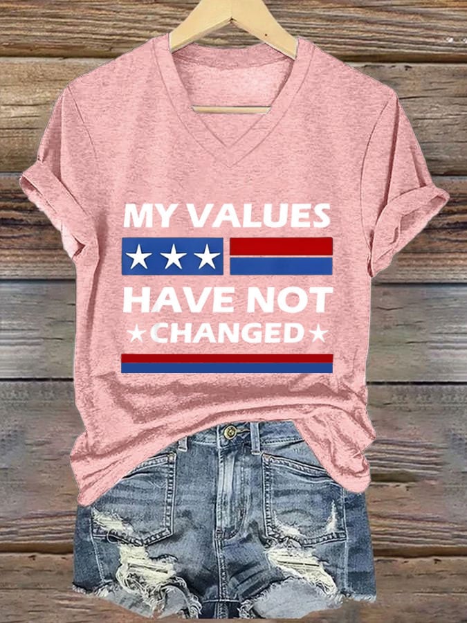 Women's My Values Have Not Changed Print Casual T-Shirt