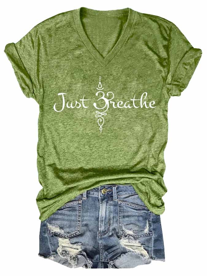 Women's Just Breathe Print T-shirt