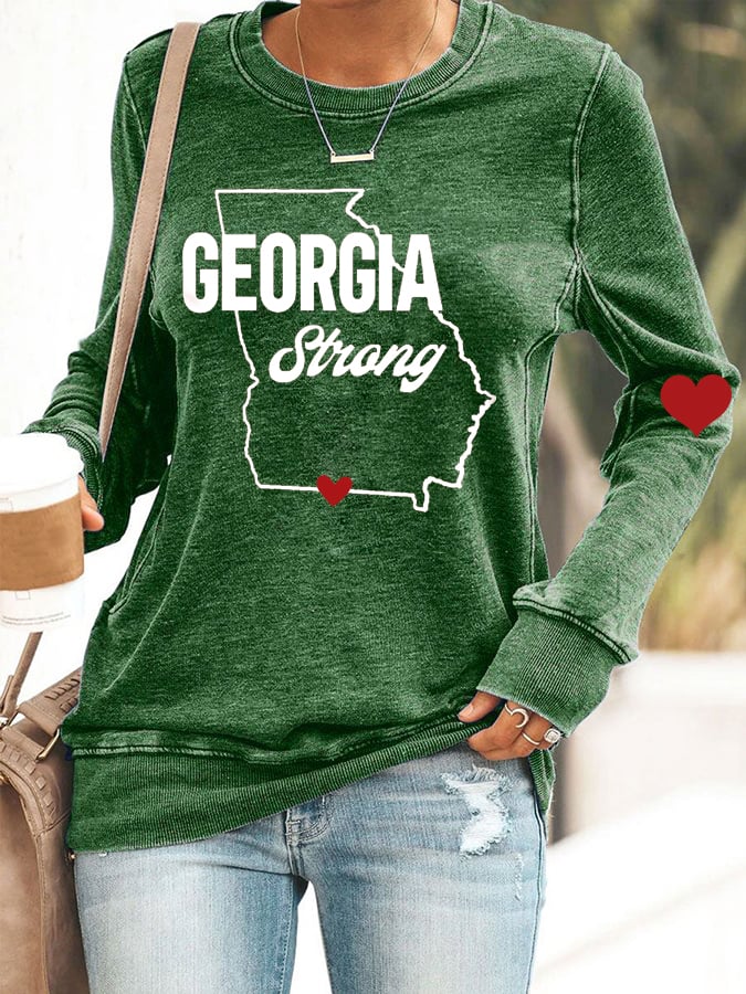 Women's Georgia Strong Printed Casual Sweatshirt