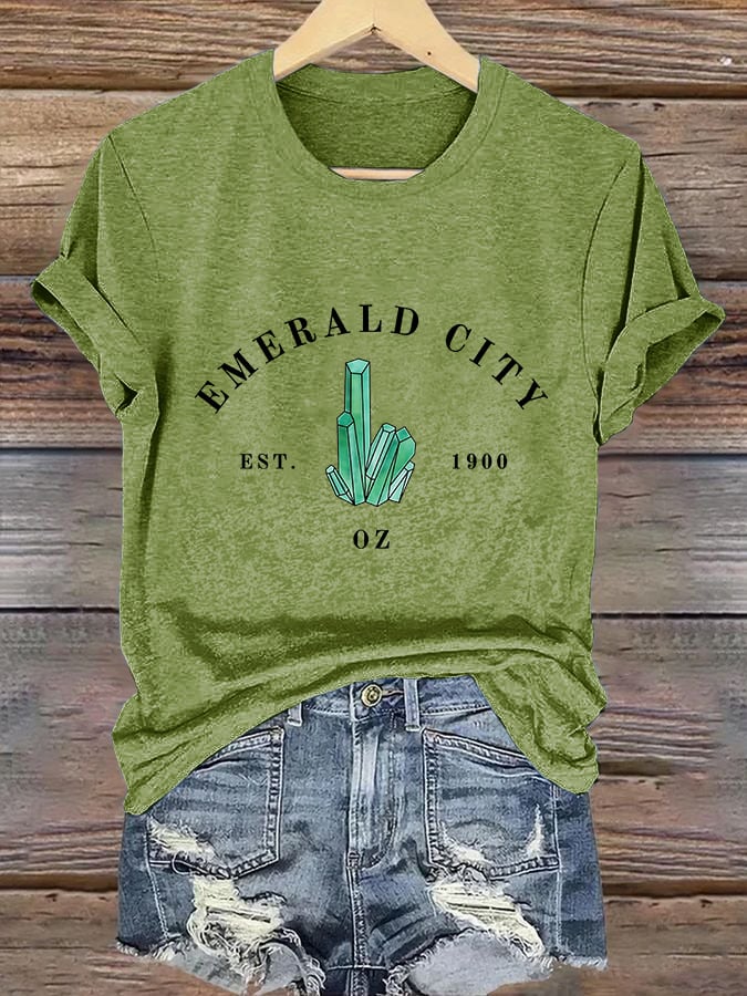 Retro Emerald City Of Oz Est. 1900 Print T-Shirt