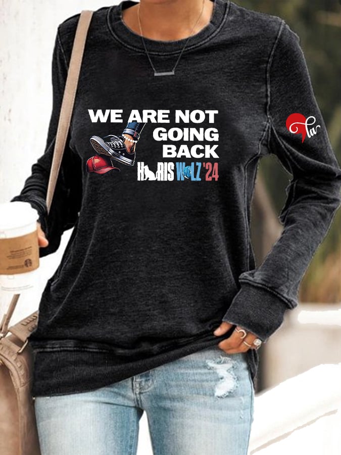 Women's Comma La We're Not Going Back Print Casual Sweatshirt