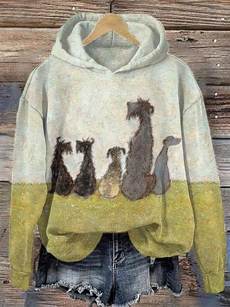 Funny Animals Print Cotton Cozy Hoodie