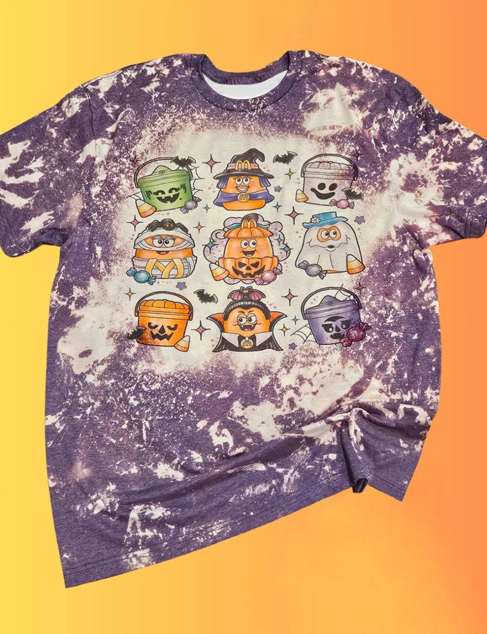 Women's Halloween Trick or Treat Bucket Print T-Shirt