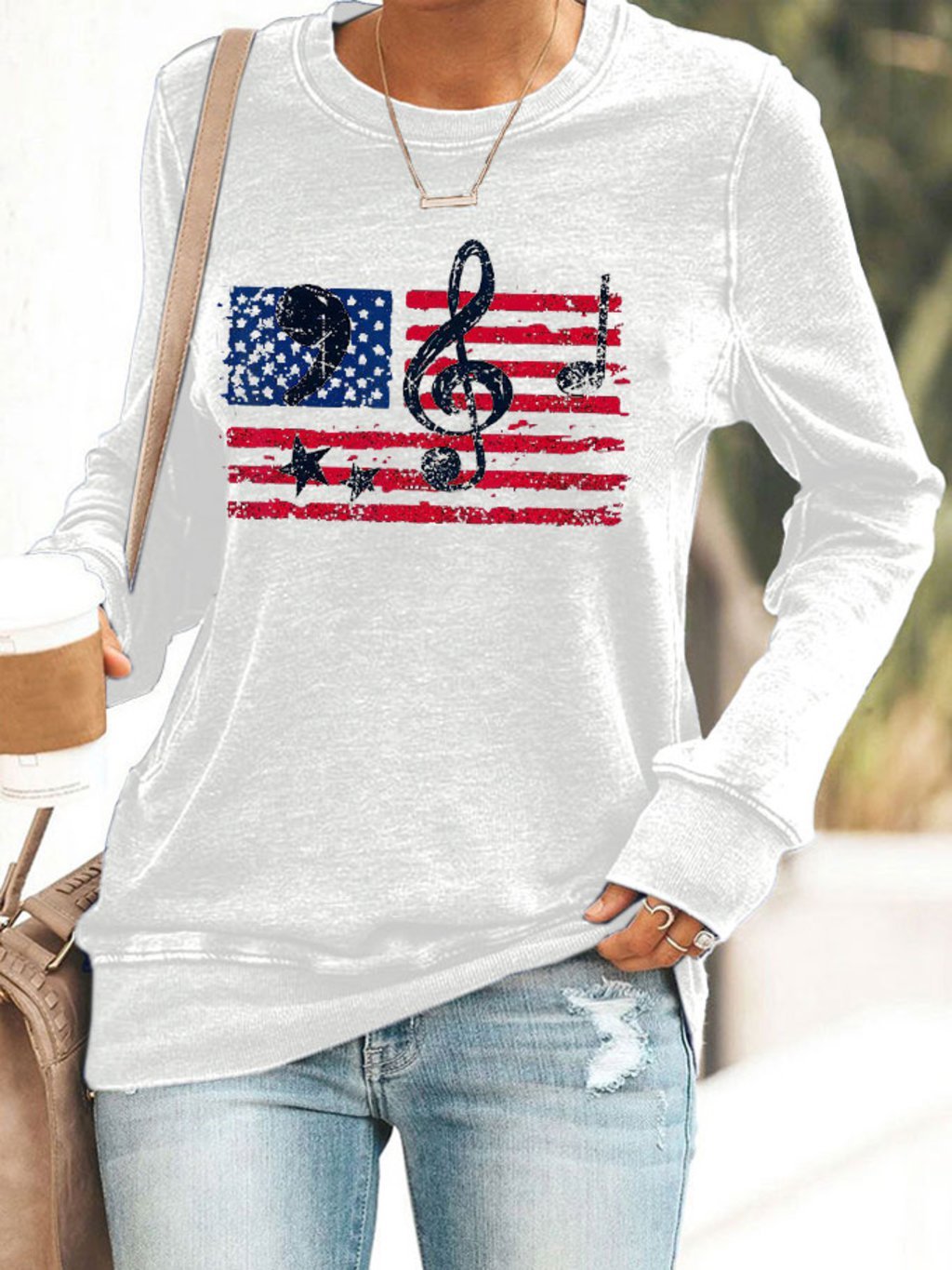 Women's Comma La Flag Printed Sweatshirt