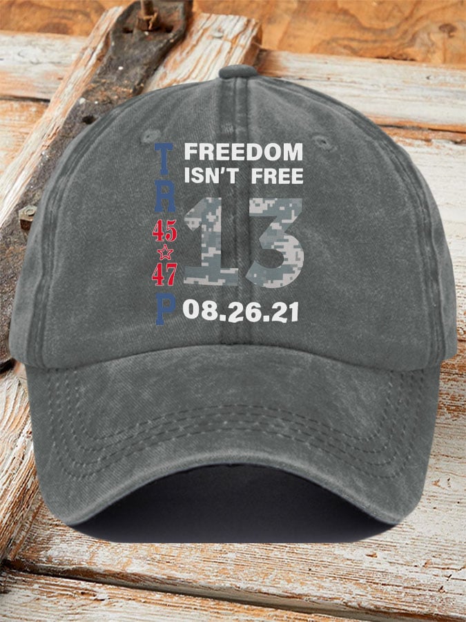 Retro 13 US Fallen Soldiers Memorial Freedom Printed Baseball Cap