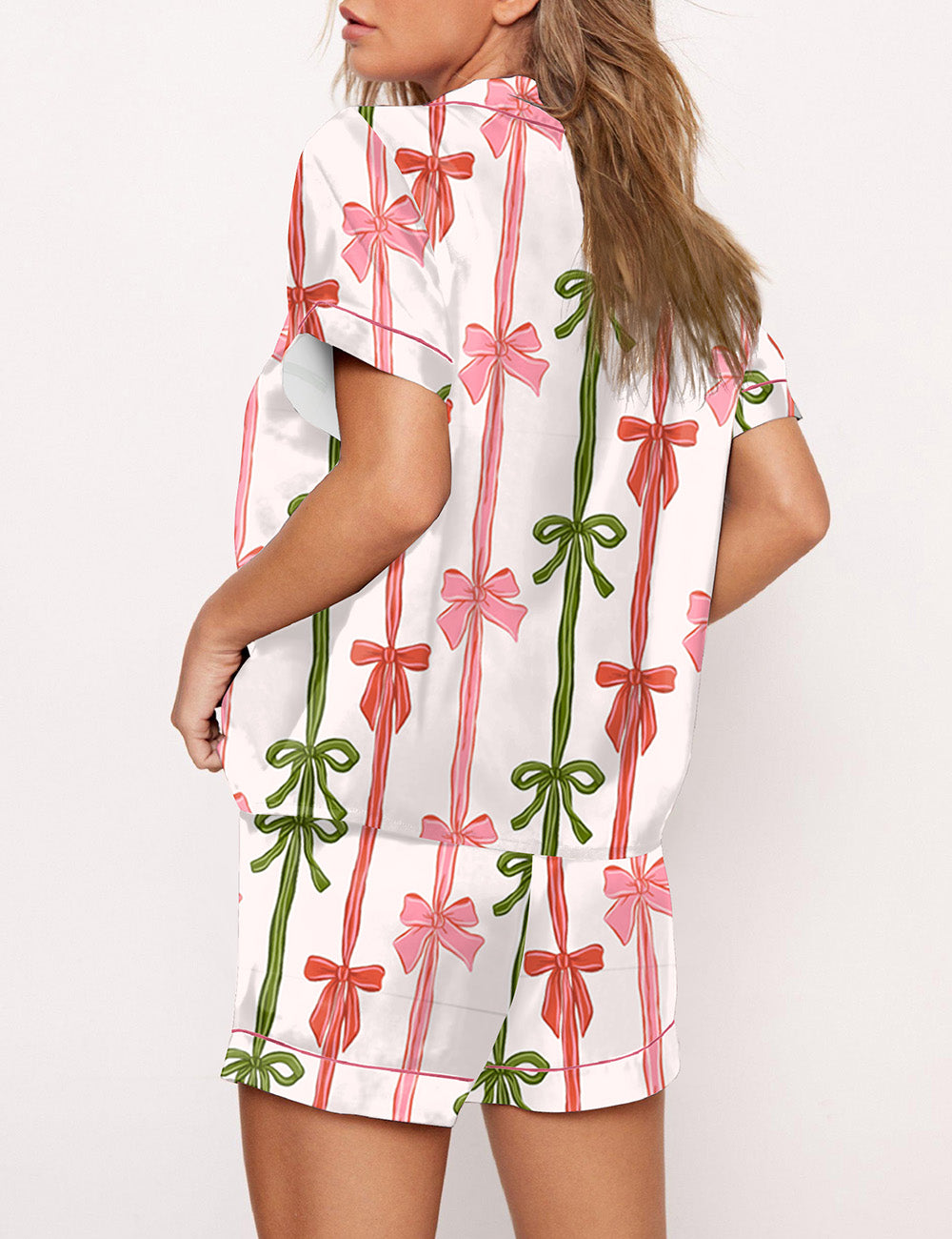 Women's Coquette Christmas Bows Print Pajama Set