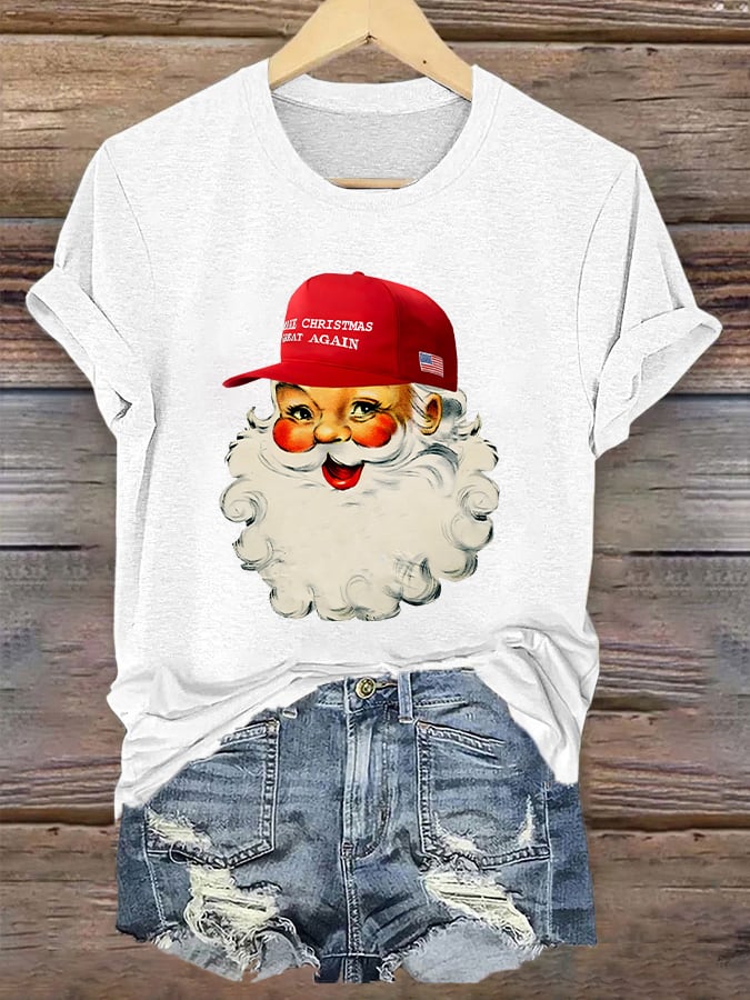 Women's Santa Claus Print T-Shirt