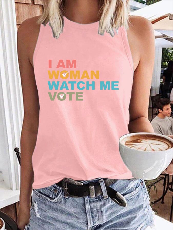 Women's I Am Woman Watch Me Vote Vest