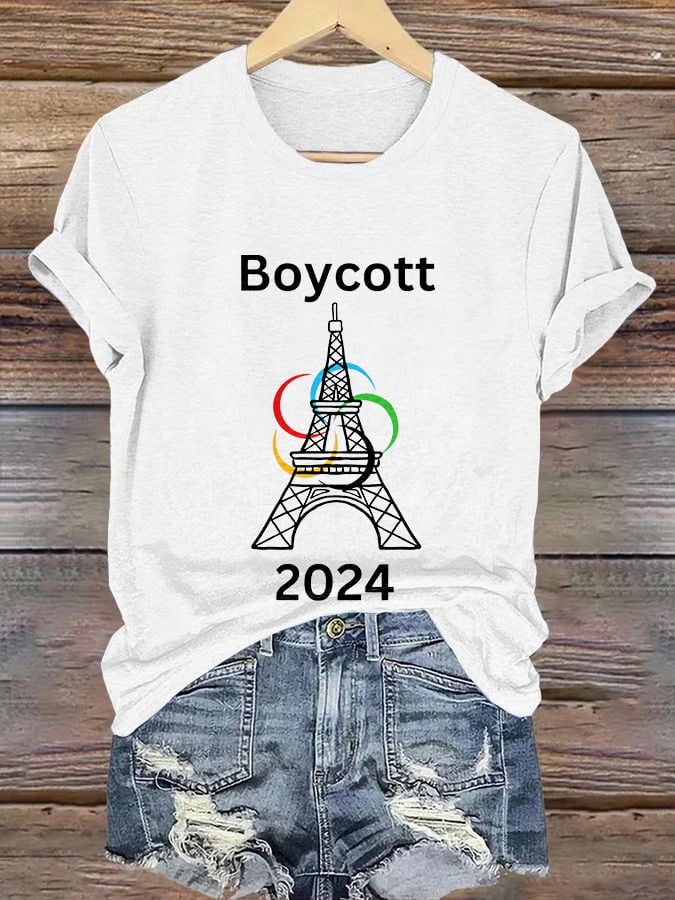 Retro Boycott 2024 Print T-Shirt