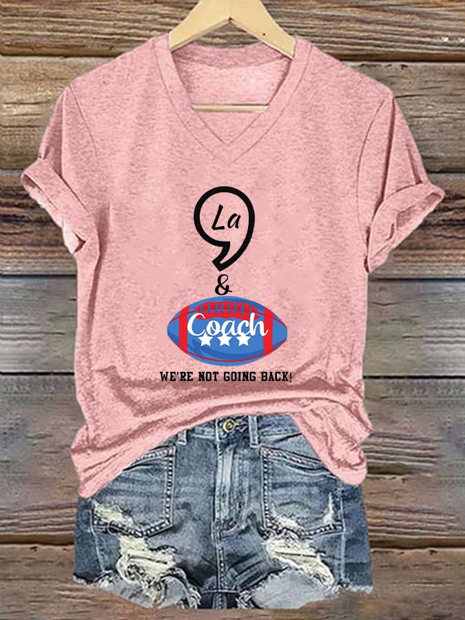 Women's La and The Coach Printed Casual T-Shirt