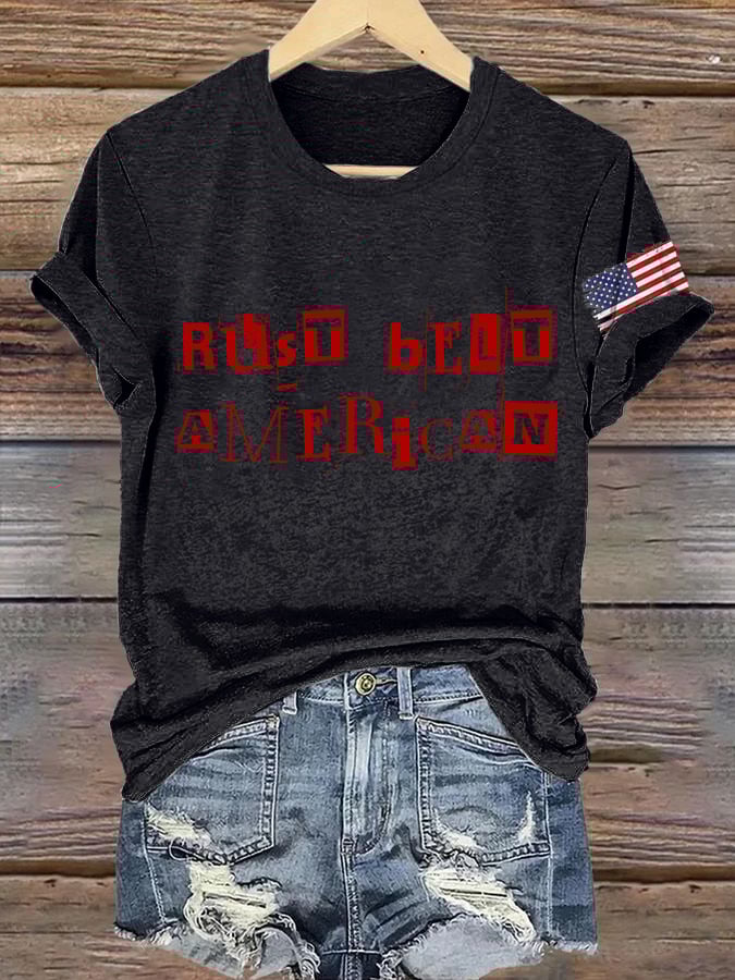 Retro Rust Belt American Print T-Shirt