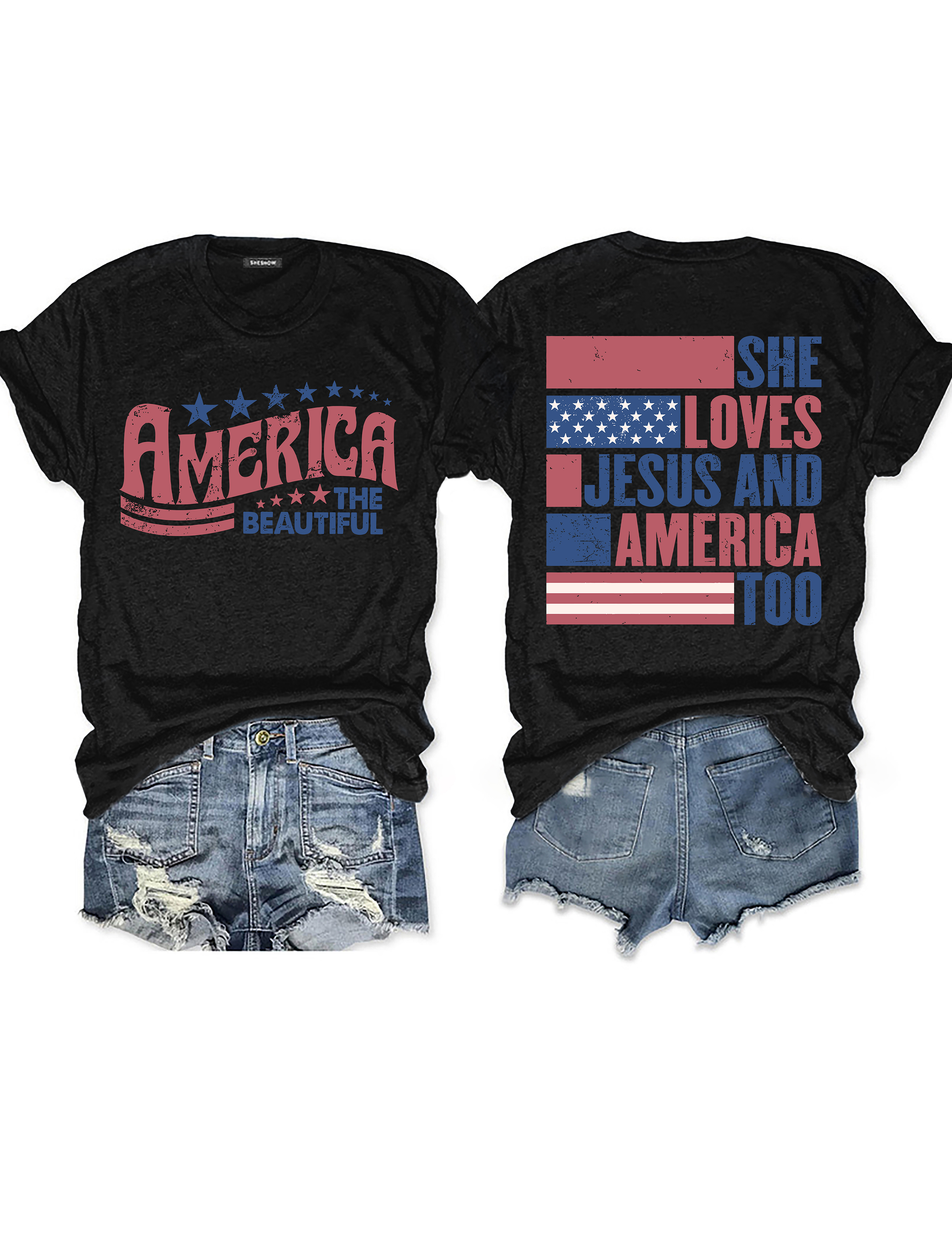 She Loves Jesus and America Too T-Shirt