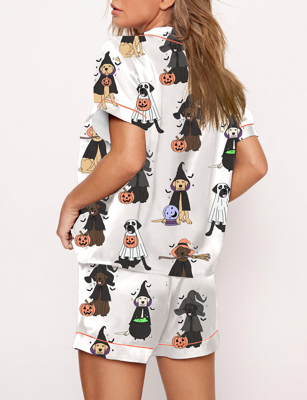 Women's Dog Pumpkin Halloween Pajama Set