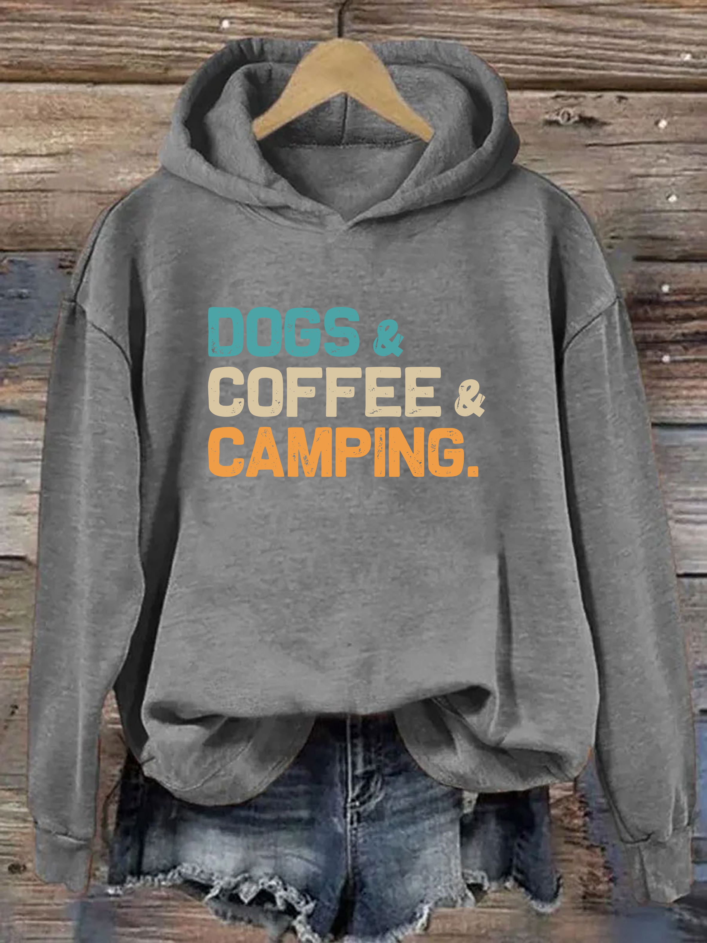 Dogs Coffee Camping Hoodie