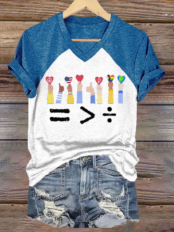 Women's Unity Over Division Print V-Neck T-Shirt