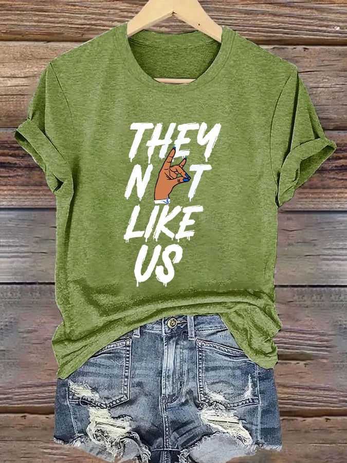 Women's "They Not Like US" printed T -shirt