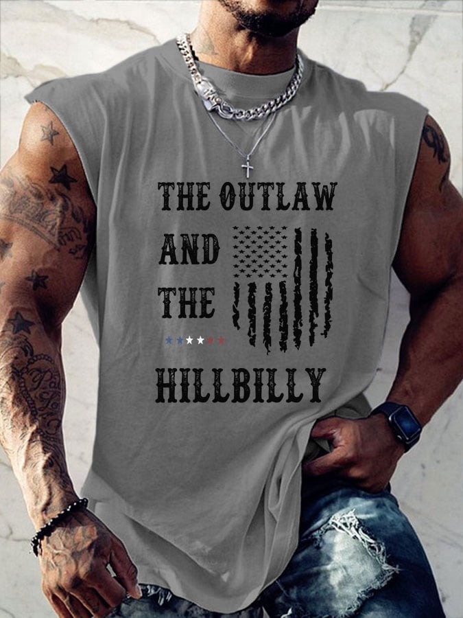 Men's The Outlaw and The Hillbilly Printed Casual Tank Top