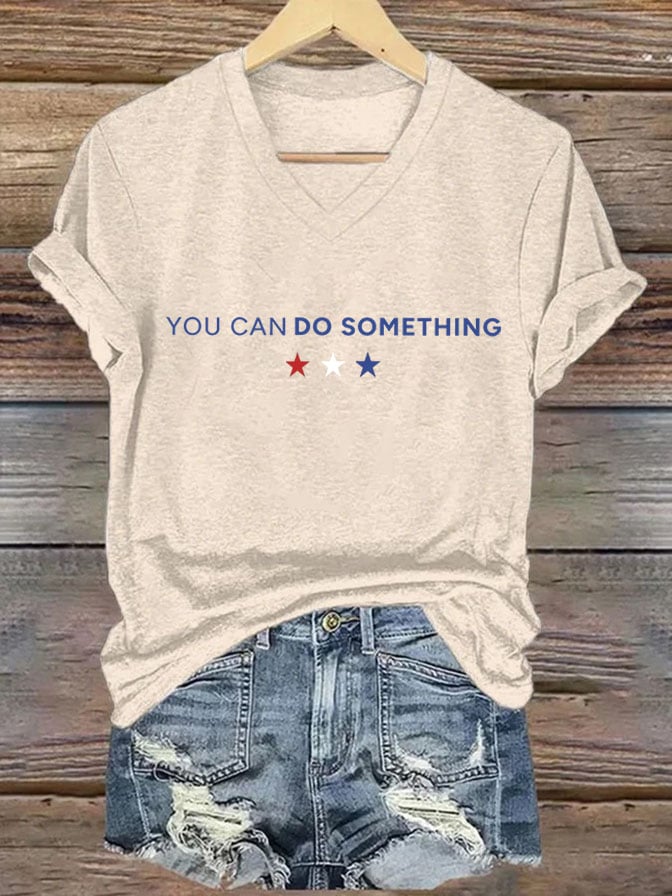 Women's You Can Do Something Printed Short-Sleeved T-Shirt