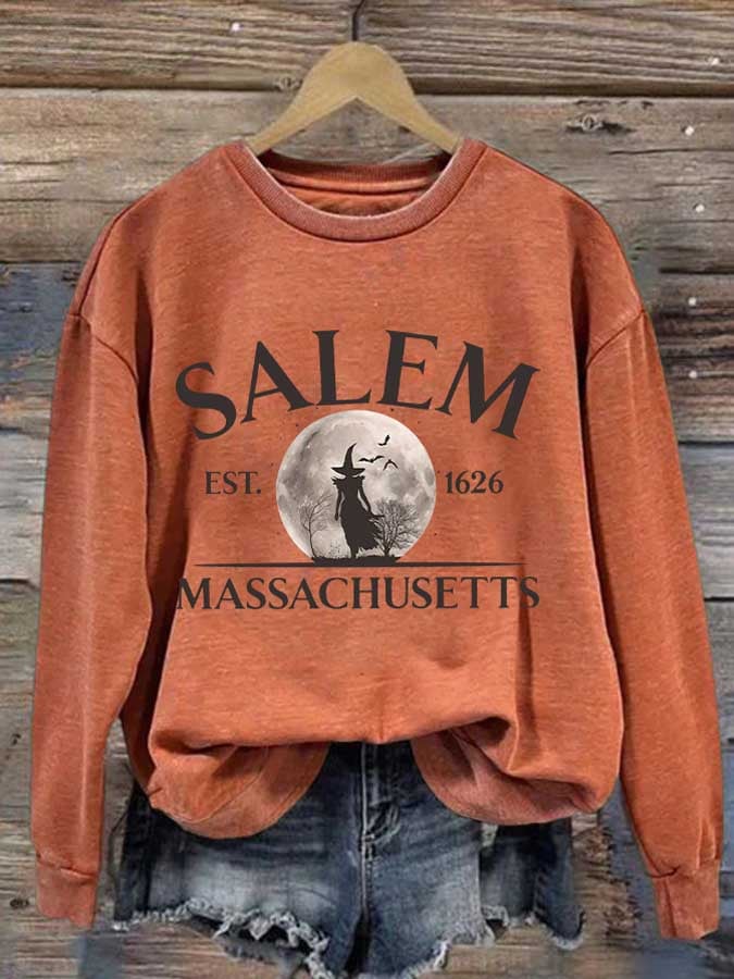 Women's Salam Massachusetts Print Round Neck Sweatshirt