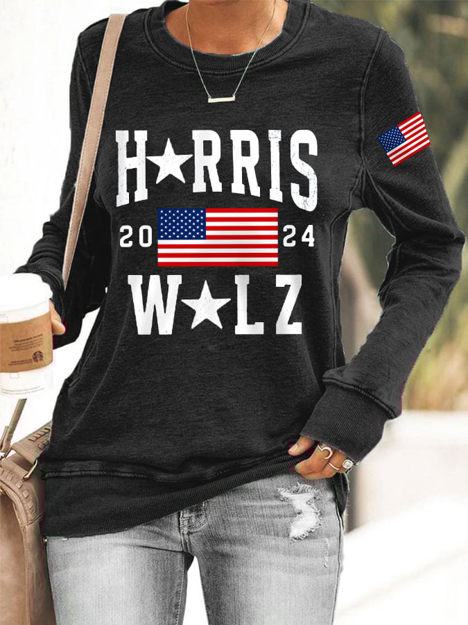 Women's The Prosecutor And The Coach 2024 American Flag Sweatshirt