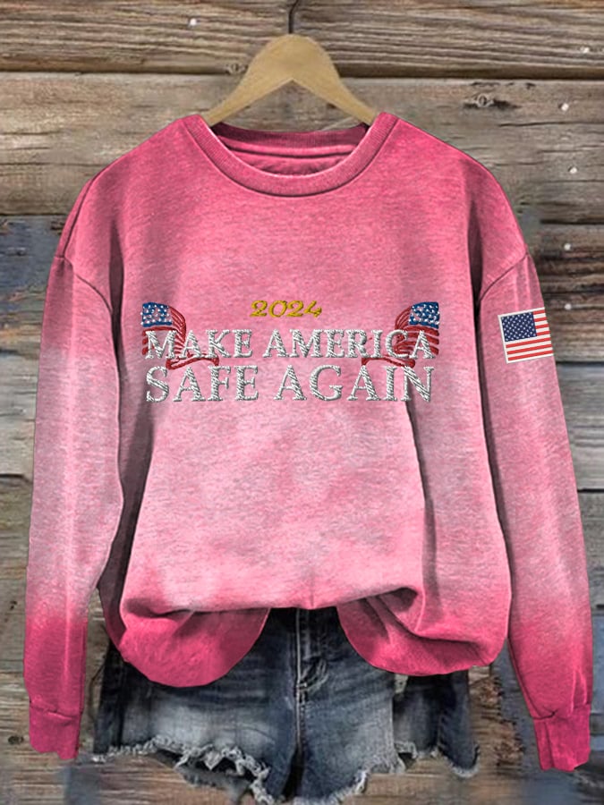 Women's Make America Safe Again Print Sweatshirt