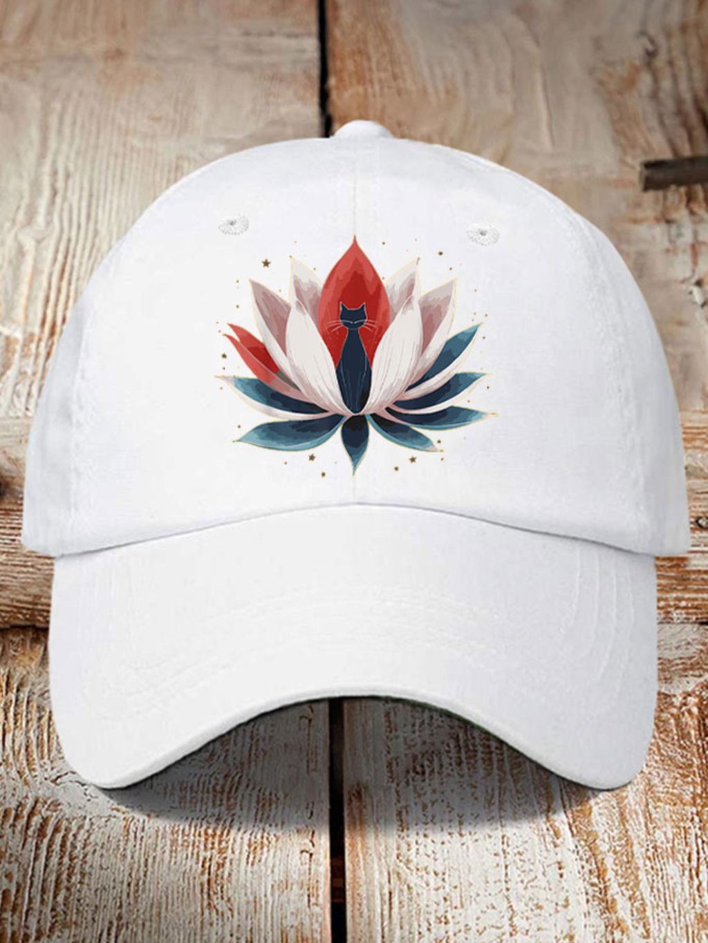 Unisex Lotus&Cat Printed Hat