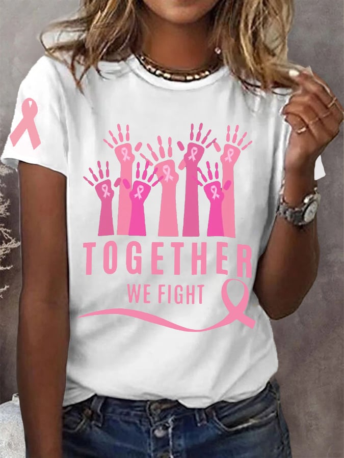Women's Together We Fight Breast Cancer Awareness Warrior Tee