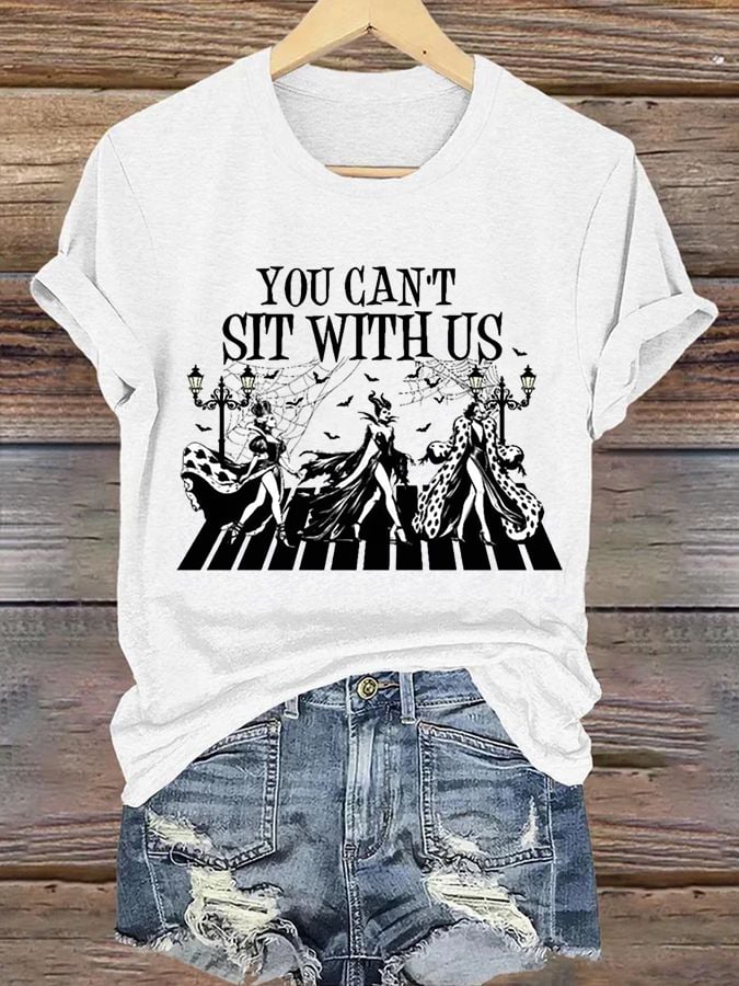 Women's Halloween Witch (You Can't Sit With Us) Printed Casual T-Shirt