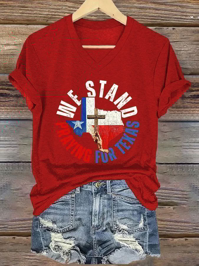 Women's Texas Spirit Never Gives Up Print T-shirt
