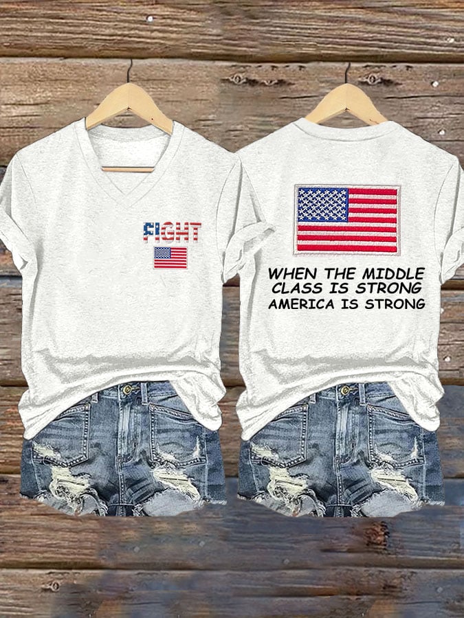 Women'S When The Middle Class Is Strong America Is Strong Print T-Shirts