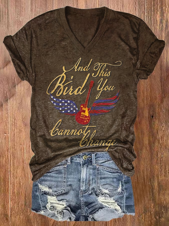Women's And This Bird You Cannot Change Print Casual T-Shirt