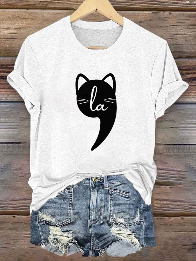 Women's Childless Cat Lady La Printed T-Shirt