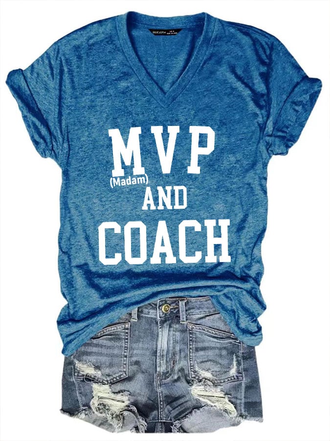 Women's MVP AND COACH printed T-shirt
