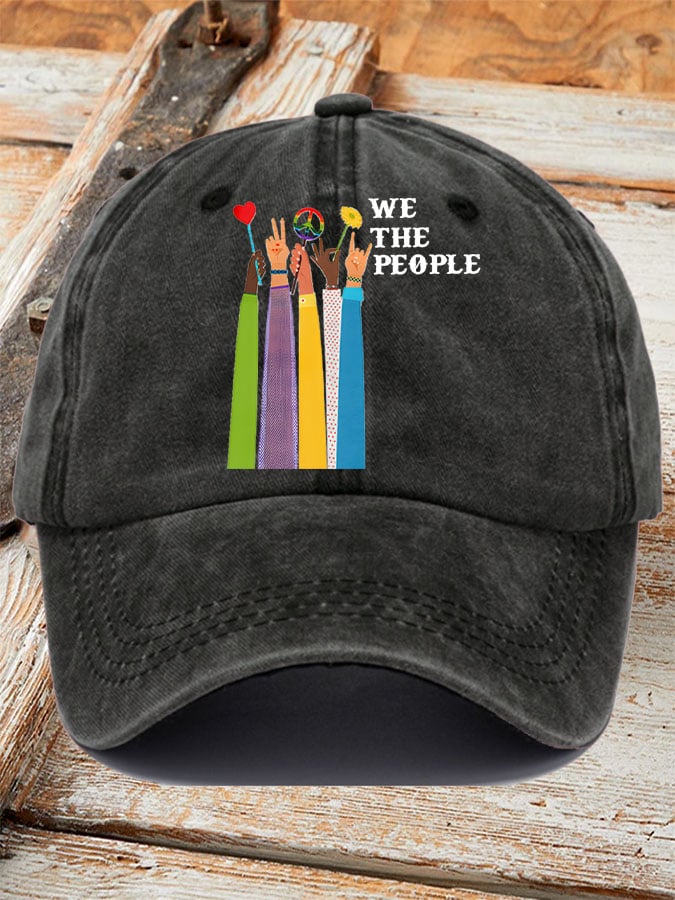 Retro We The People Peace Printed Baseball Cap