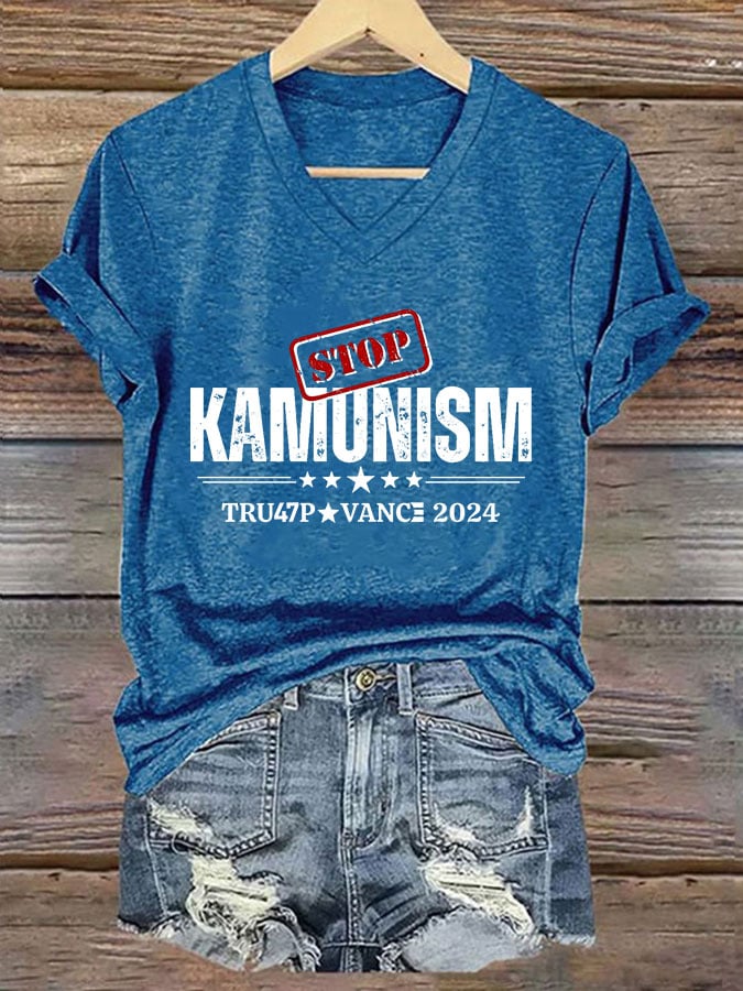 Women's Stop Kamunism Print T-Shirt