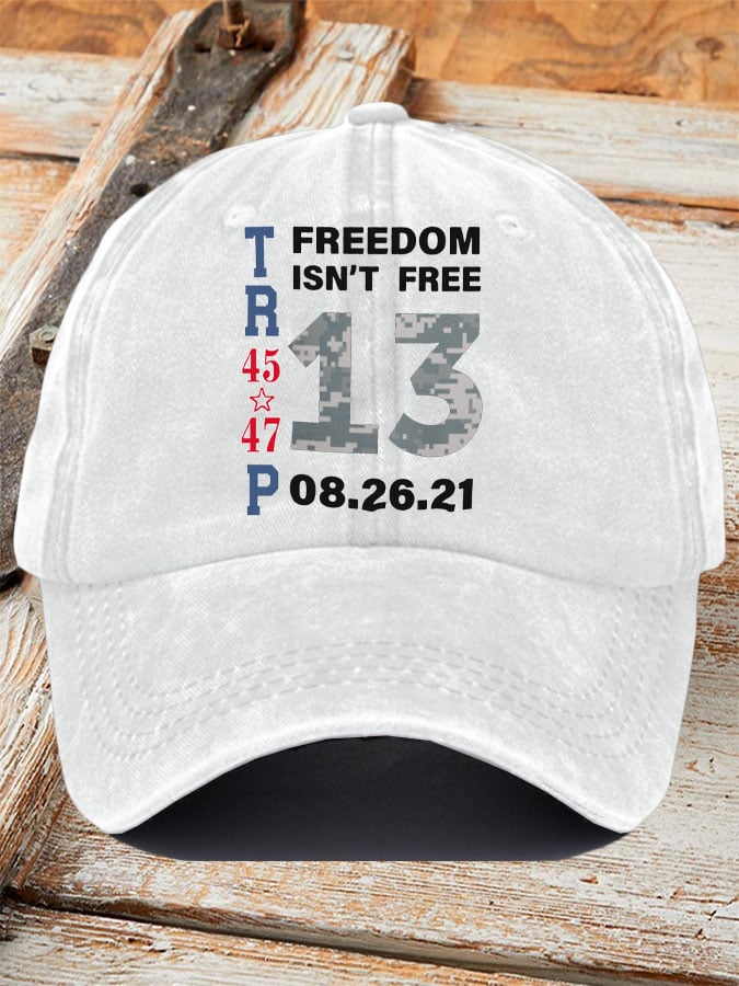Retro 13 US Fallen Soldiers Memorial Freedom Printed Baseball Cap