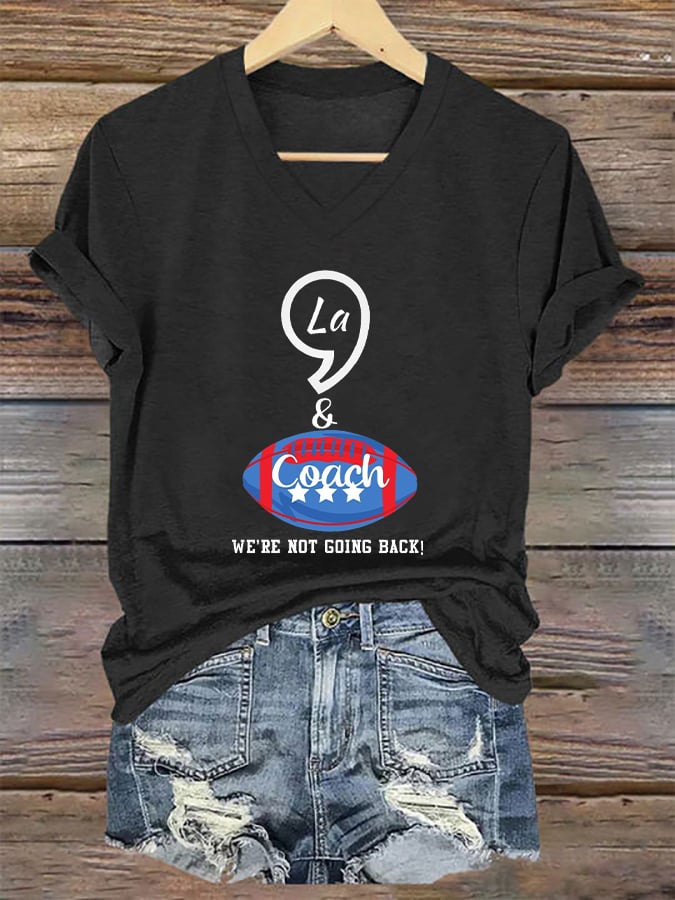 Women's La and The Coach Printed Casual T-Shirt