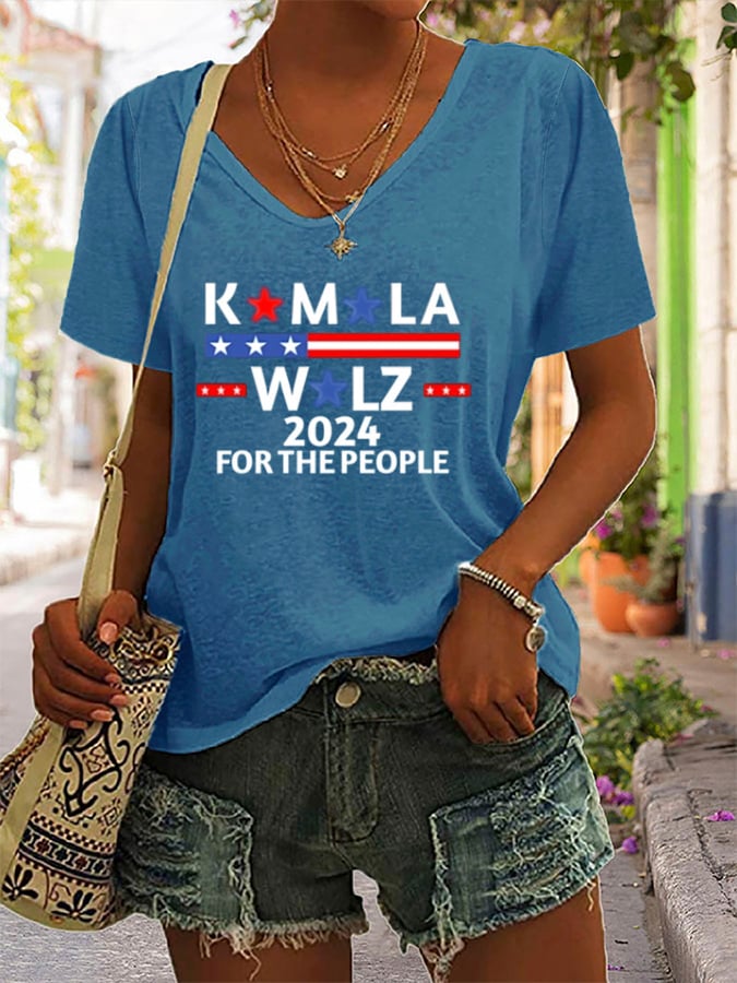 Women's La  For The People 20024 Printed Short-Sleeved T-Shirt