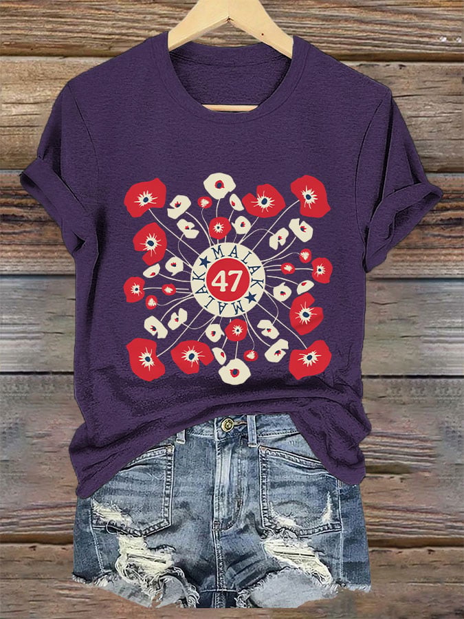 Women's LA Supporters Floral V Neck T-Shirt