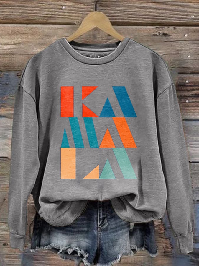 Women's comma la print crew neck sweatshirt