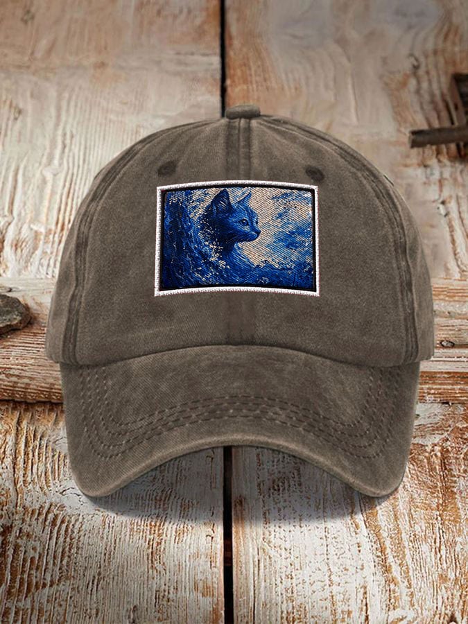Blue Wave Cat Hat